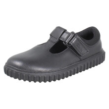 (Black, UK 10 Child) Girls Clarks Classic T-Bar School Shoes Cove Hope - F Fit