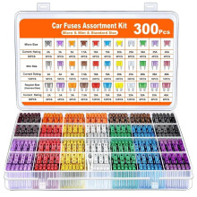 300Pcs Car Fuse Assortment Kit, 160 Blade Fuses Automotive + 90 Standard