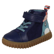 (Navy, UK 8 Child) Boys Clarks Elasticated Lace Bear Face Ankle Boots Cove Kind - F Fit