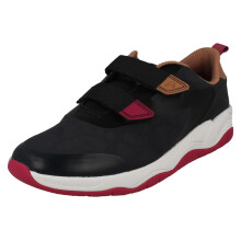 (Navy (Pink), UK 13.5 Child) Childrens PLAY PRINTS By Clarks Big Cat Detailed Trainers Clowder Race - G Fit