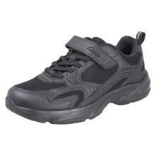 (Black, UK 10 Child) Kids Clarks Sporty Trainers Crafton Move K - G Fit