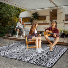 Green Decore Reversible Recycled Plastic Camping and Picnic Rugs | Perfect for Garden, Patio, Picnic, Decking | Stain And Water Resistant | Relic