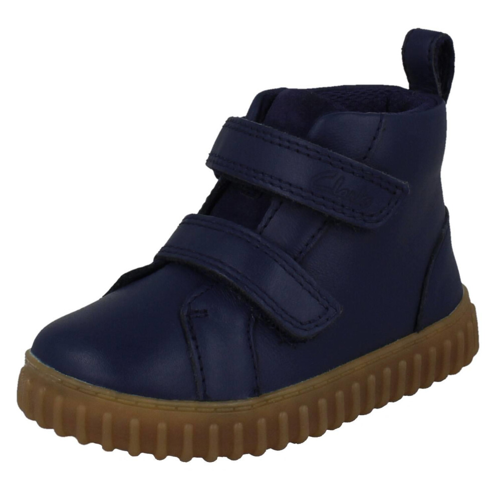 Clarks (Navy, Uk 5 Infant) Kids Unisex Hi-Top Ankle Boots Cove Sky - F Fit