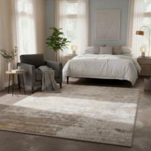 Beige Marble Abstract Area Rug Modern Neutral Flat Woven Carpet Lightweight Shed Resistant Resistant Durable Material with Hessian Backing