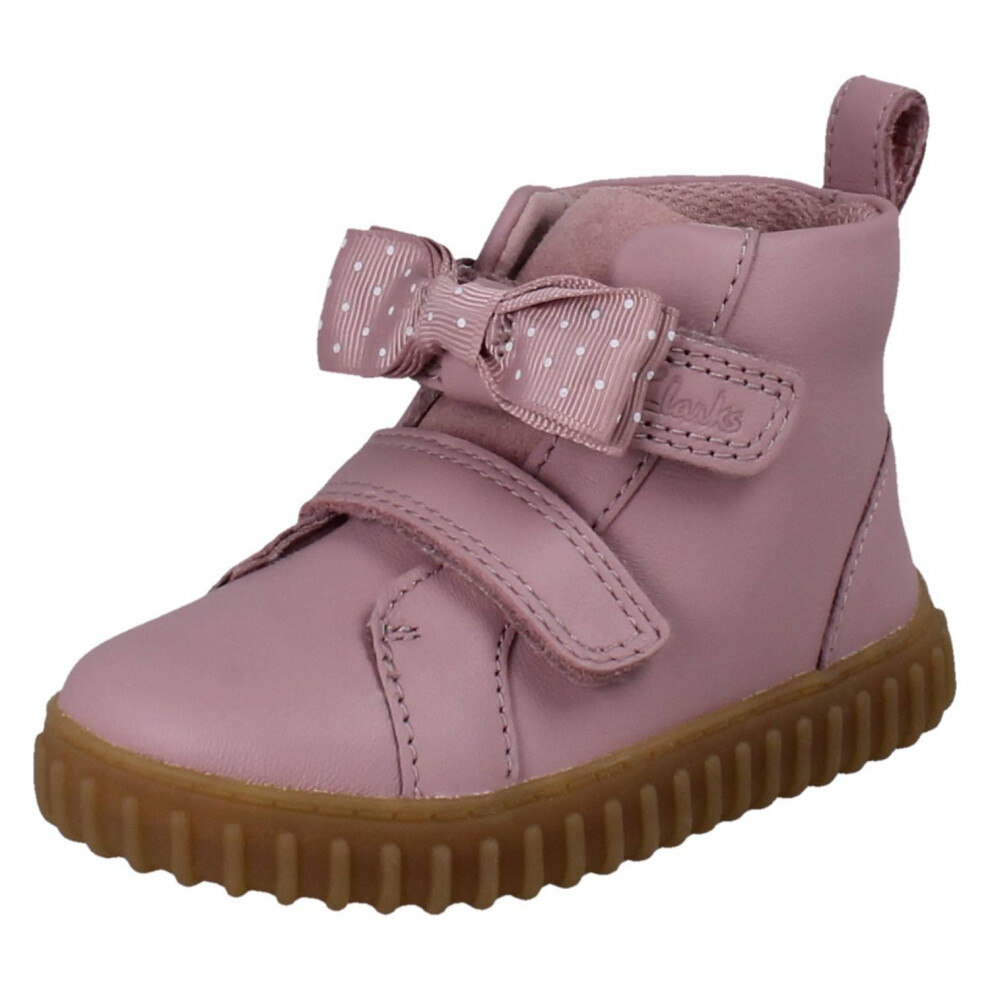 Clarks (Pink, Uk 4 Infant) Kids Unisex Hi-Top Ankle Boots Cove Sky - F Fit