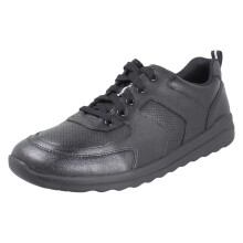 (Black, UK 6 Child) Boys Clarks Lace Up School Shoes Daze Loop 2 Y - G Fit