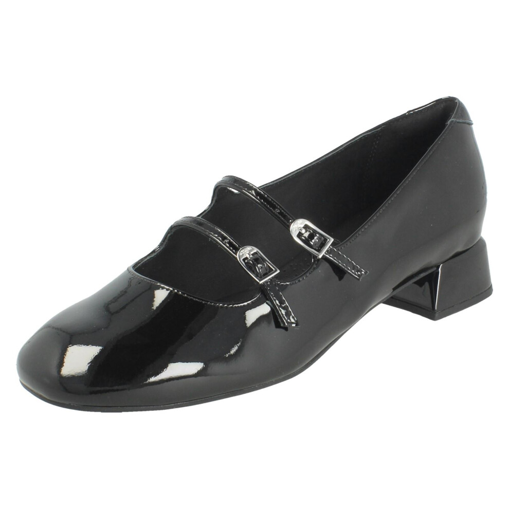 Clarks (Black, Uk 5.5) Ladies Mary Jane Buckle Fastening Smart Shoes Daiss 30 Shine - D Fit