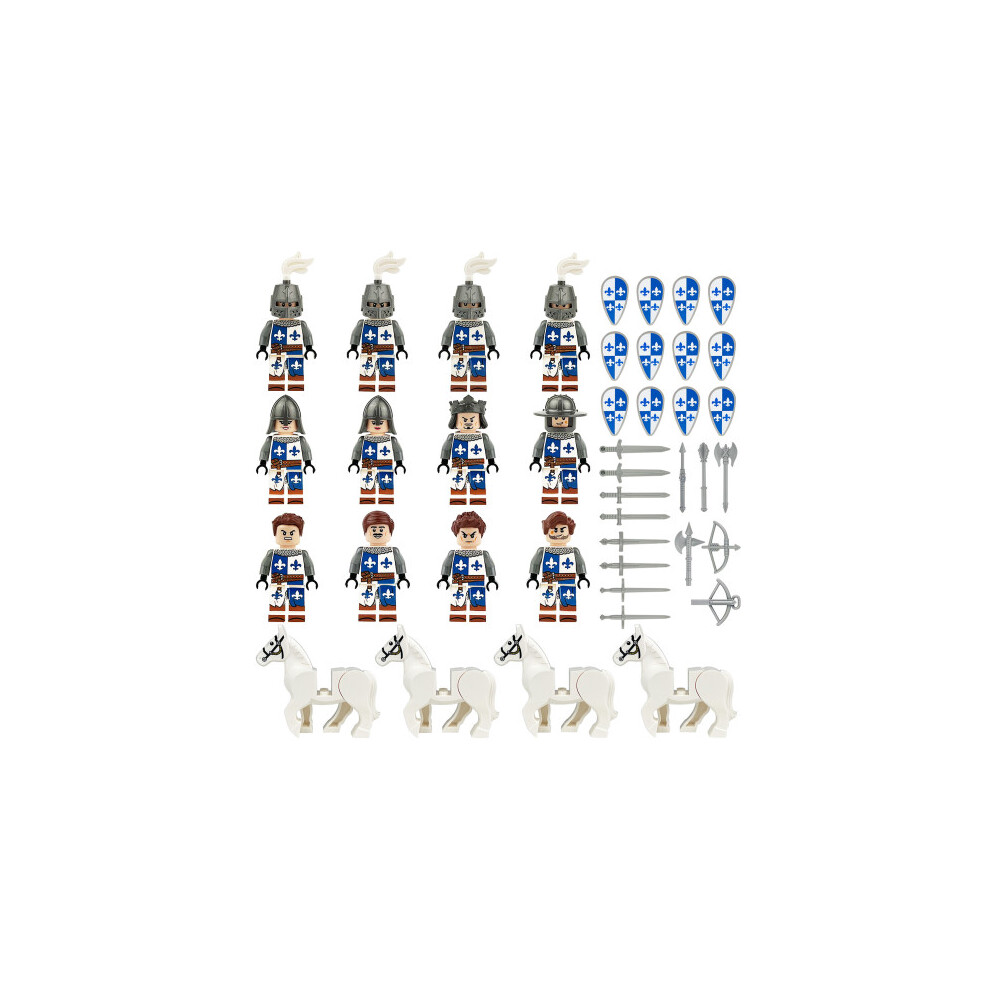 Photos - Action Figures / Transformers  Medieval Knights Military dragon soldiers building castles MiniFigures Fits Lego(16PCS Medieval Knights - F)