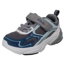 (Grey, UK 10 Child) Clarks Unisex Childrens Trainers Crafton Vibe - G Fit