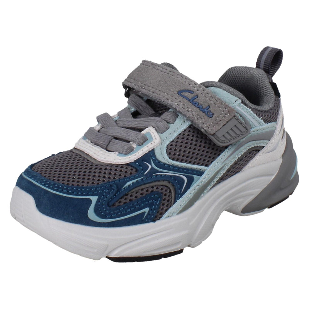 Clarks (Grey, Uk 10 Child) Unisex Childrens Trainers Crafton Vibe - G Fit