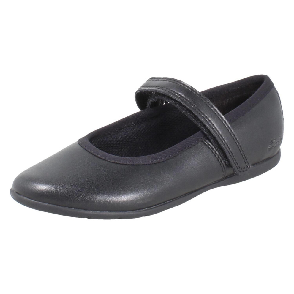 Clarks Unisex Black Dance Wish Kid Mary Jane, Riptape, School Shoes | Size: 2-Standard Fit - Image 2