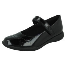 (Black, UK 13.5 Child) Girls Clarks Gem Detail School Shoes Etch Gem - F Fit