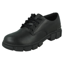 (Black, UK 2.5 Child) Girls Clarks Chunky Sole School Shoes Evyn Lace K - F Fit