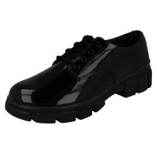 (Black, UK 1.5 Child) Girls Clarks Chunky Sole School Shoes Evyn Lace K - G Fit