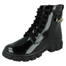 (Black, UK 1 Child) Girls Clarks Charm Detail Ankle Boots Evyn Charm O - F Fit