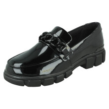 (Black, UK 12.5 Child) Girls Clarks Chunky Sole School Shoes Evyn Walk K - F Fit
