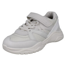 (White, UK 10 Child) Kids Clarks Chunky Sole Sports Trainers Feather Pace K - G Fit