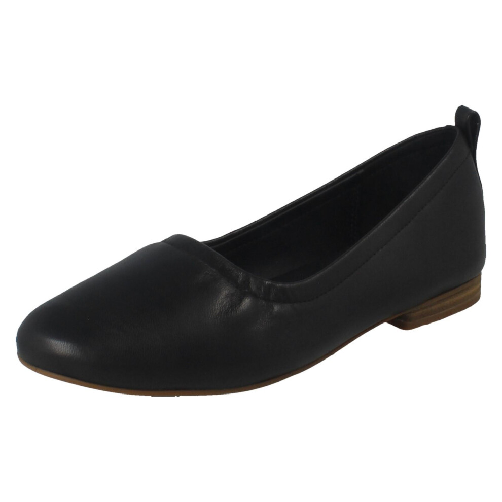 Clarks (Black, Uk 6) Ladies Ballerina Flat Smart Shoes Fawna Soft - D Fit