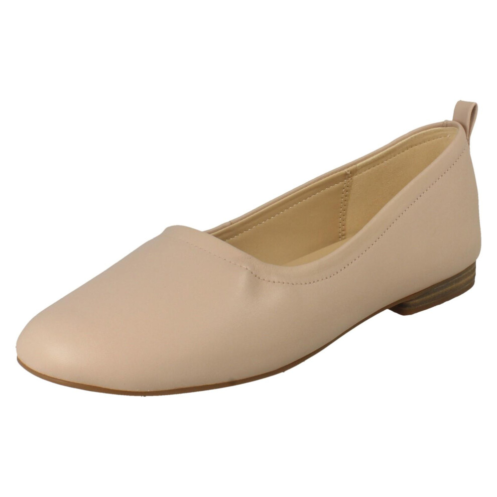 Clarks (Pink, Uk 4) Ladies Ballerina Flat Smart Shoes Fawna Soft - D Fit