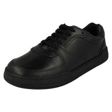 (Black, UK 3.5 Child) Senior Boys Clarks Relaxed Style Lace Up School Shoes Fawn Lay Y - H Fit
