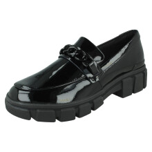 (Black, UK 6 Child) Girls Clarks Chunky Sole School Shoes Evyn Walk Y - G Fit