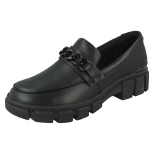 (Black, UK 7 Child) Girls Clarks Chunky Sole School Shoes Evyn Walk Y - G Fit