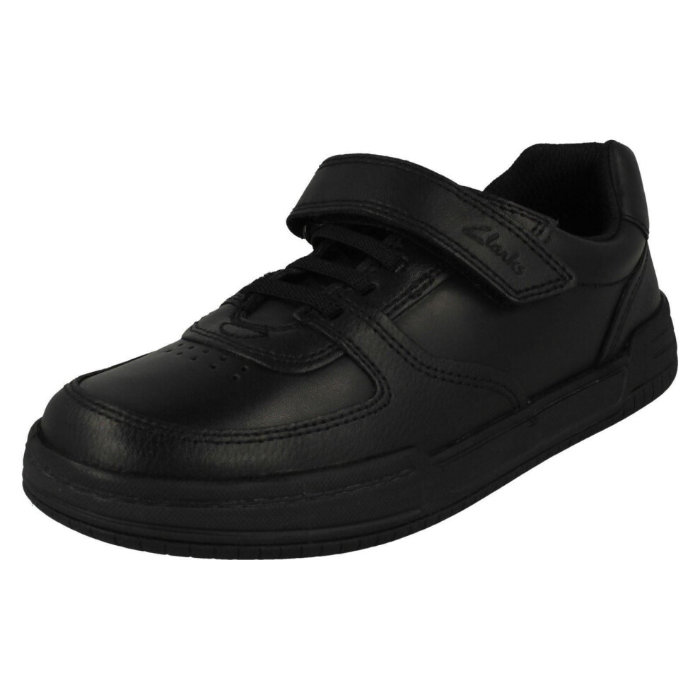 Clarks (Black, Uk 8.5 Child) Boys Relaxed Style Mud Guard Detailed School Shoes Fawn Lay - H Fit