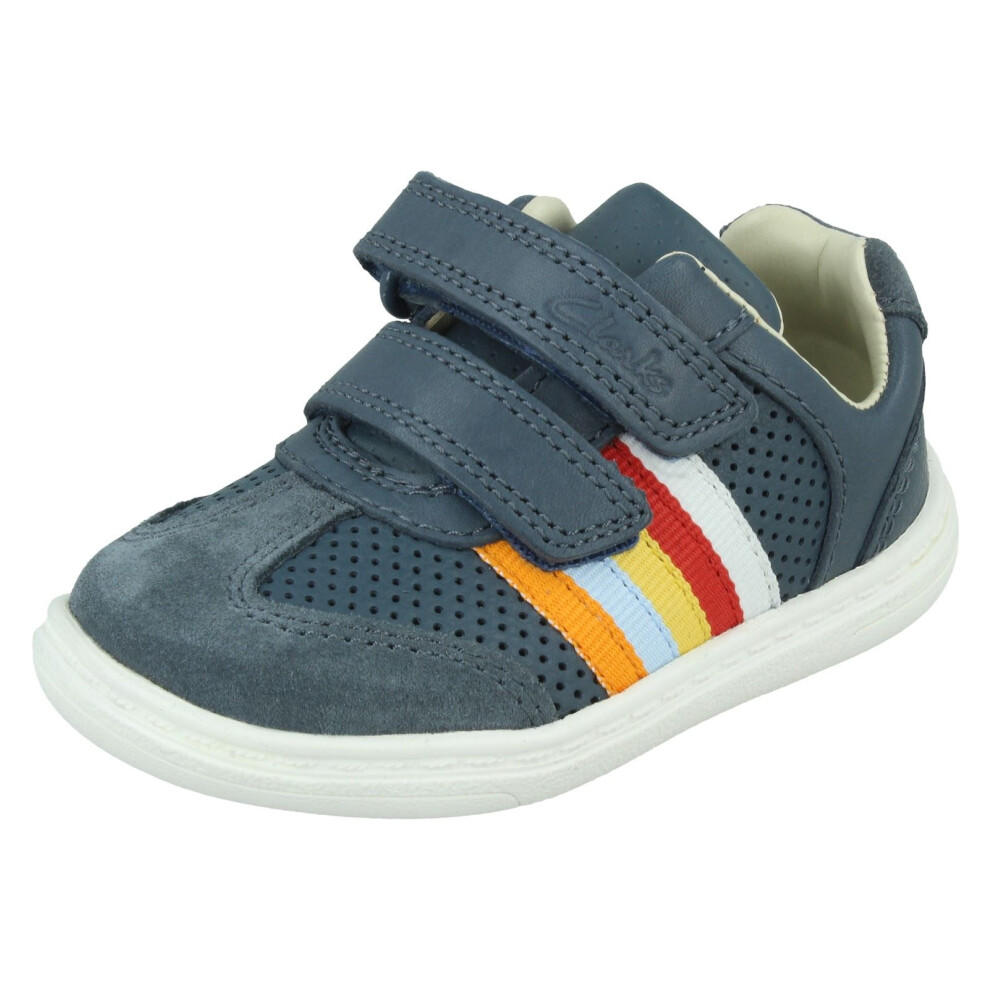 Clarks (Navy, Uk 4.5 Infant) Boys Casual First Shoes Flash Beau - F Fit