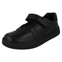 (Black, UK 12 Child) Boys Clarks Relaxed Style Mud Guard Detailed School Shoes Fawn Lay - F Fit