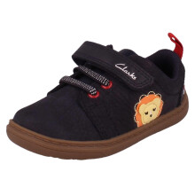 (Navy, UK 5 Infant) Boys Clarks Lion Design Casual Shoes Flash Brill T - F Fit