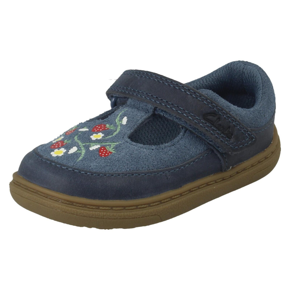 Clarks (Blue, Uk 3 Infant) Infant Girls Casual First Shoes Flash Grow T - F Fit