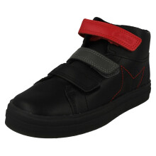 (Black, UK 9 Child) Childrens Clarks Star Detailed Light Up Ankle Boots Flare Show - G Fit
