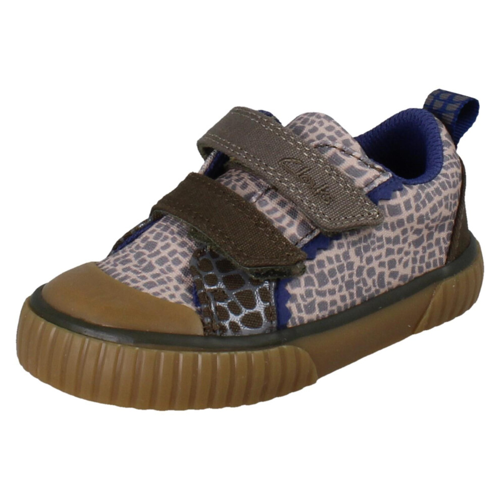 Clarks (Beige, Uk 7 Infant) Boys Canvas Foxing Flare - G Fit