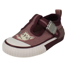 (Pink, UK 5 Infant) Girls Clarks Canvas T-Bar Foxing Pet T - F Fit