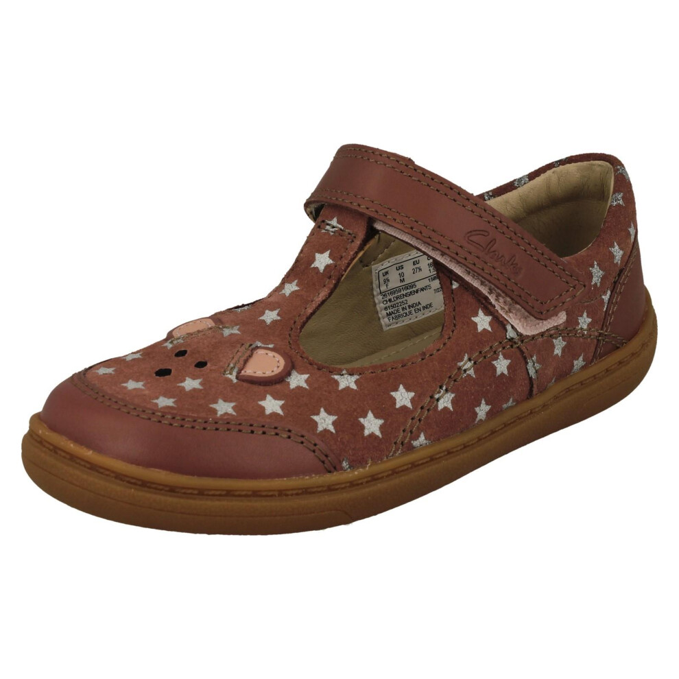 Clarks (Pink, Uk 5.5 Infant) Girls Mouse Detailed Mary Jane Shoes Flash Mouse - G Fit