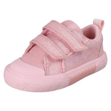 (Pink, UK 8 Child) Girls Clarks Canvas Foxing Gleam - F Fit