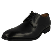 (Black, UK 11) Mens Clarks Oxford Lace Up Shoes Gilman Lace - H Fit