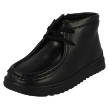 (Black, UK 2 Child) Boys Clarks Ankle Boots Ideal For School Goal Wally K - F Fit