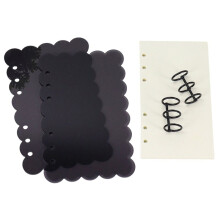 A6 Black Petal Acrylic Binder Cover for DIY Journal Planner and Office Stationery E