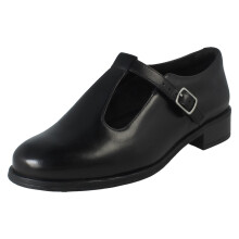 (Black, UK 6.5) Ladies Clarks T-Bar Buckle Fastening Formal Shoes Havisham Bar - D Fit