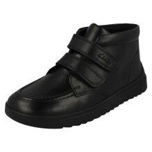 (Black, UK 1.5 Child) Childrens Clarks Ankle School Boots Goal Strap K - F Fit