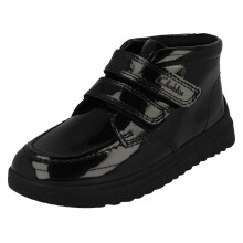 (Black, UK 12 Child) Childrens Clarks Ankle School Boots Goal Strap K - F Fit