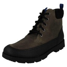 (Grey, UK 11 Child) Boys Clarks Dual Fastening Ankle Boots Heath Ramble - G Fit