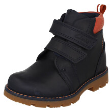 (Navy, UK 7 Infant) Boys Clarks Hook & Loop Ankle Boots Heath Strap - G Fit