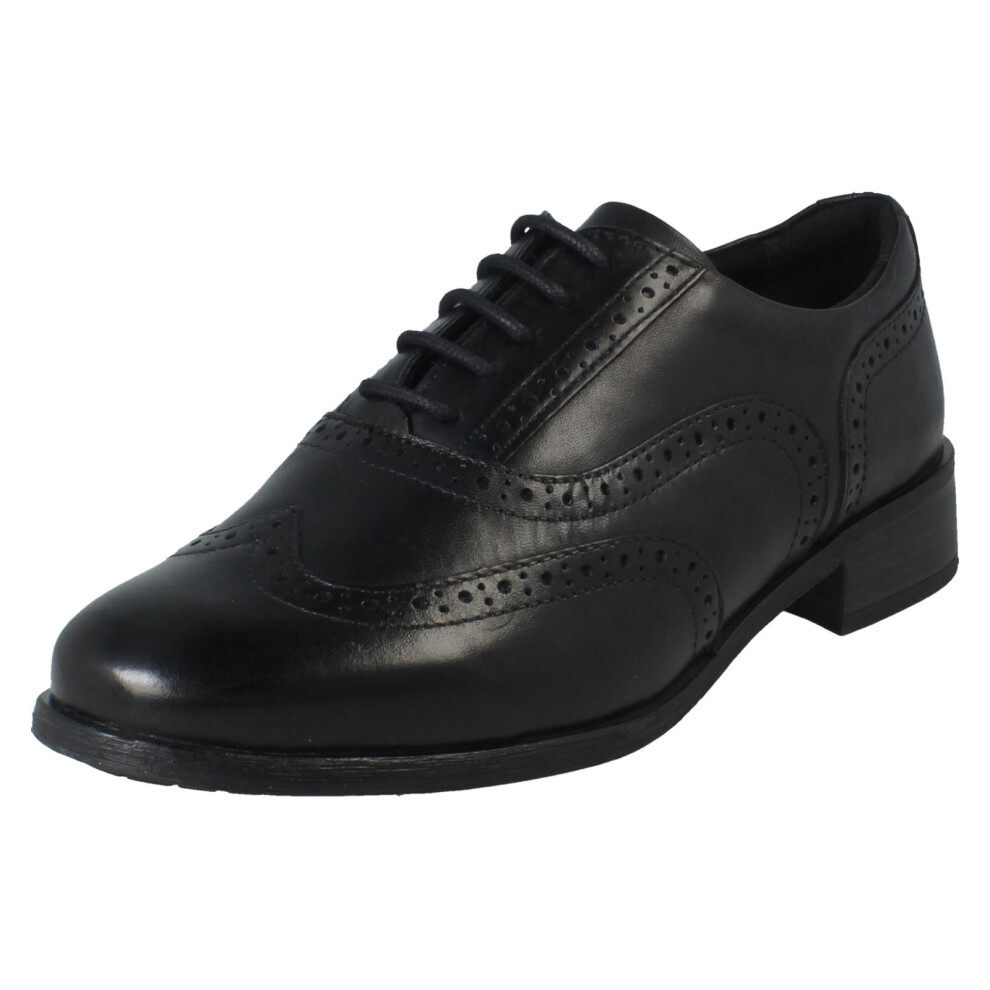 Clarks (Black, Uk 6.5) Ladies Lace Up Smart Brogue Shoes Havisham Oak - E Fit