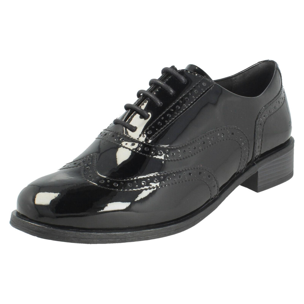 Clarks (Black, Uk 8) Ladies Lace Up Smart Brogue Shoes Havisham Oak - E Fit