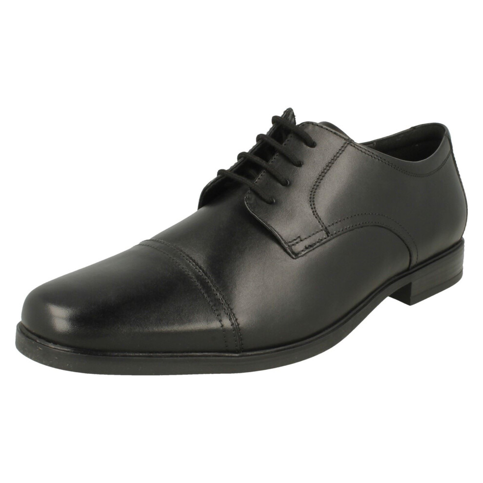 Clarks (Black, Uk 11) Mens Toe Cap Detailed Smart Shoes Howard Cap - H Fit