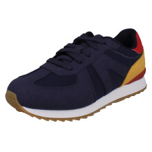 (Navy, UK 7 Child) Kids Clarks Colour-Pop Sporty Trainers Jaspen Vibe Y - G Fit