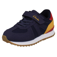 (Navy, UK 2 Child) Kids Clarks Colour-Pop Sporty Trainers Jaspen Vibe K - G Fit