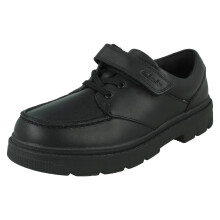 (Black, UK 13 Child) Boys Clarks Elasticaed Lace School Shoes Lorcam Edge K - G Fit